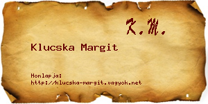 Klucska Margit névjegykártya